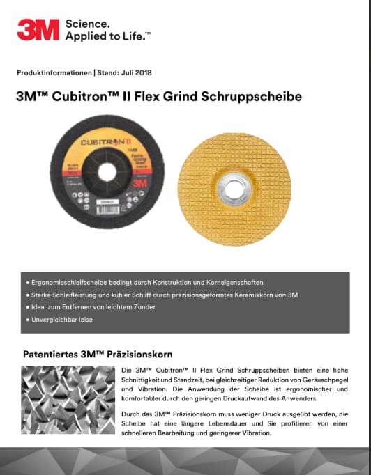 3M 可彎曲研磨砂輪片產品技術資料(英文版)