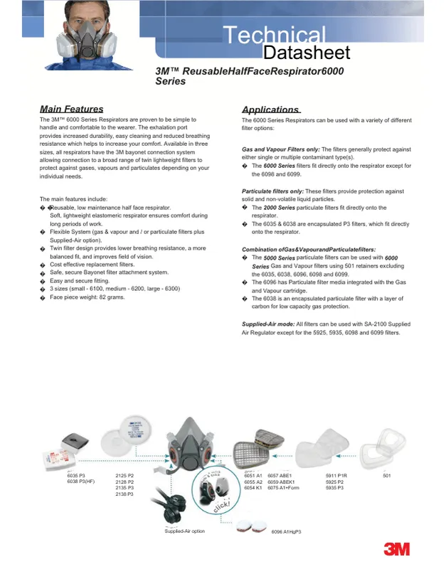 6000 SERIES HALF MASK RESPIRATORS