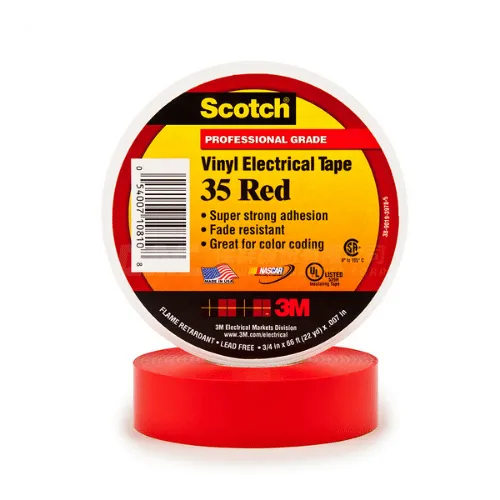 3m Scotch® 35超優質型 電氣絕緣膠帶, 多色可選, 3/4 x 66 ft