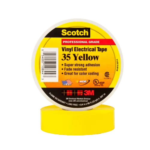 3m Scotch® 35超優質型 電氣絕緣膠帶, 多色可選, 3/4 x 66 ft